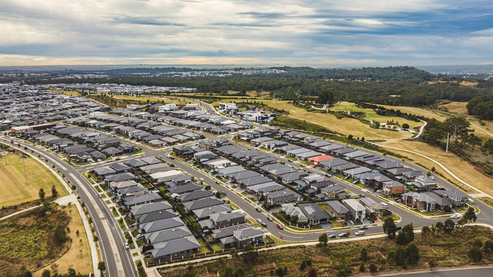 Aerial view of a Sydney suburb